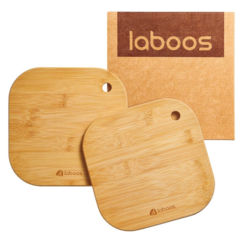 laboos Home Mini Cutting Board Small Fruit Cutting Board Solid Bamboo Wood Board for Baby Infant dormitoryï¼©Set of 2 - Image 2